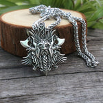 Viking Cross Raven Pen for Men Necklace norse jewelry