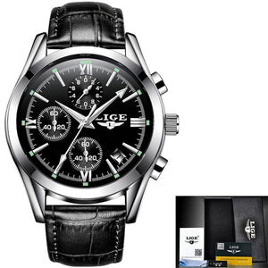 Quartz Clock Full Steel LIGE Men Top Luxury Brand Military Sport Watch