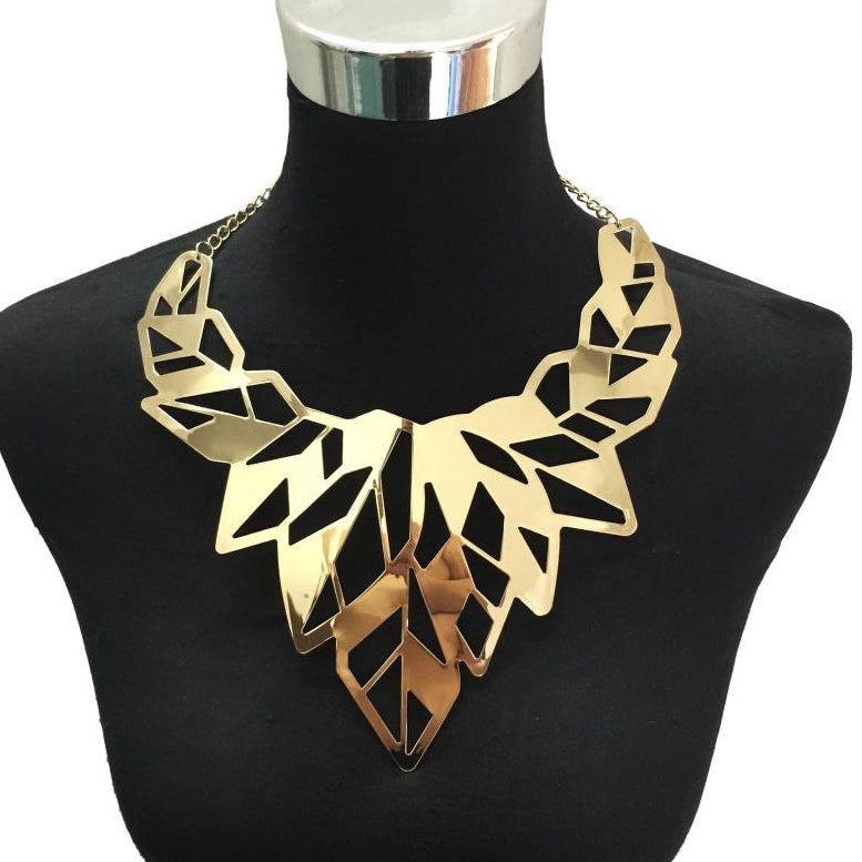 Women Hollow Design Alloy Punk Choker Necklaces