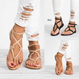 Women Gladiator Plus Size 35-43 Flats Sandals