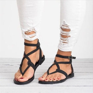 Women Gladiator Plus Size 35-43 Flats Sandals