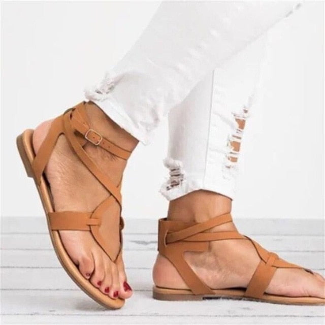 Women Gladiator Plus Size 35-43 Flats Sandals