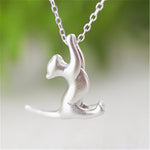 Silver plate metal cat pendant