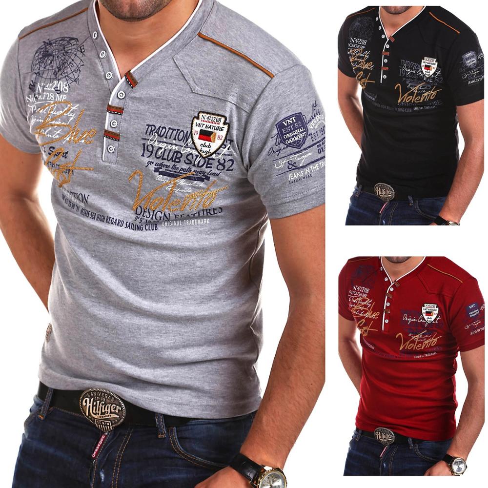 Men Fashions short sleeve solid color Personality Cultivating casual T Shirts