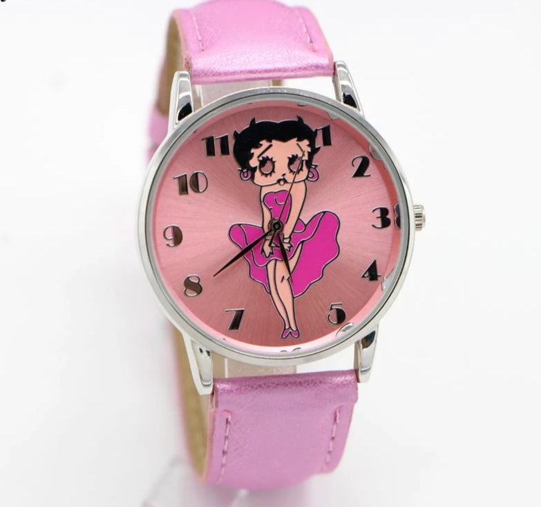 WristWatch for Women ladies Leather watch Band Betty Boop Pattern Stylish Watches Casual Reloj