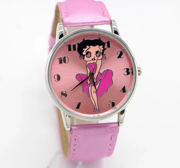 WristWatch for Women ladies Leather watch Band Betty Boop Pattern Stylish Watches Casual Reloj