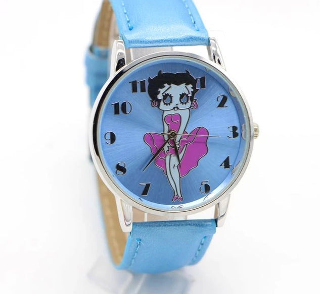 WristWatch for Women ladies Leather watch Band Betty Boop Pattern Stylish Watches Casual Reloj