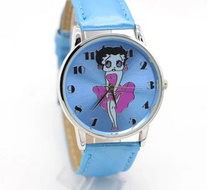 WristWatch for Women ladies Leather watch Band Betty Boop Pattern Stylish Watches Casual Reloj