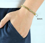 Mens Bracelet Gold Silver Tone Byzantine Stainless Steel Chains