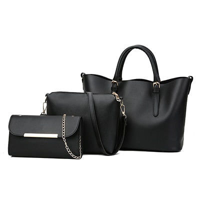 Women 3Pcs Leather Shoulder Bags