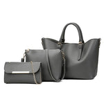 Women 3Pcs Leather Shoulder Bags