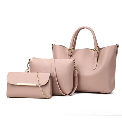 Women 3Pcs Leather Shoulder Bags