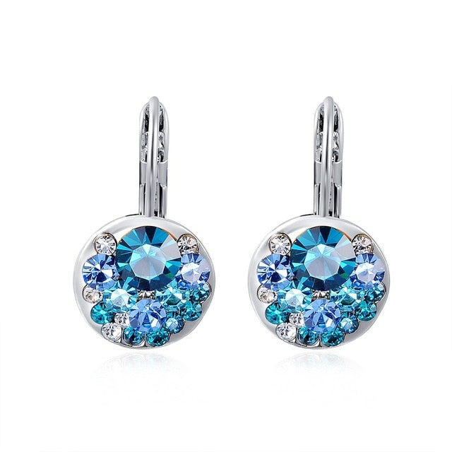 Elegant Stud Round Crystal Earrings For Woman