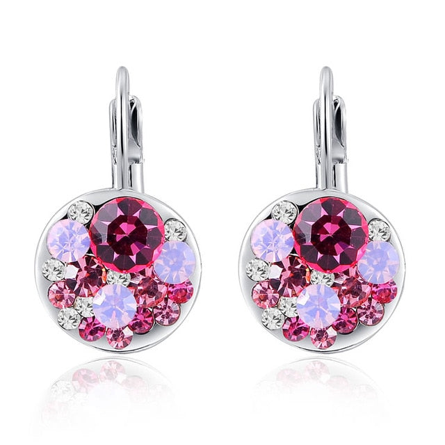 Elegant Stud Round Crystal Earrings For Woman