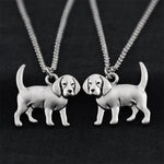 Women Stainless Steel Punk Beagle & Coonhound Dog Charms Pendant Necklaces