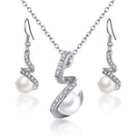 High Quality Flower Stainless Steel Pendant Necklace and Earring Set For Women