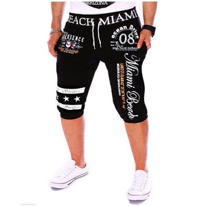 Men Casual Drawstring High Waist Short Pants