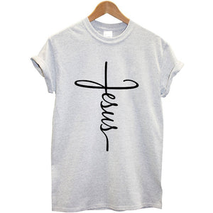 Faith Women Short Sleeve O-neck  Tops Loose Fit Women Christian Casual Tee Shirt