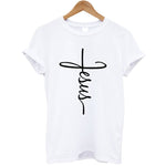 Faith Women Short Sleeve O-neck  Tops Loose Fit Women Christian Casual Tee Shirt