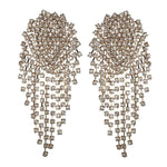 Big rhinestone dangle earrings for women fashion statement crystal tassel earrings 2019 large dangle earing evening Jewelry gift