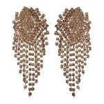 Big rhinestone dangle earrings for women fashion statement crystal tassel earrings 2019 large dangle earing evening Jewelry gift