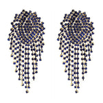 Big rhinestone dangle earrings for women fashion statement crystal tassel earrings 2019 large dangle earing evening Jewelry gift