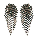 Big rhinestone dangle earrings for women fashion statement crystal tassel earrings 2019 large dangle earing evening Jewelry gift