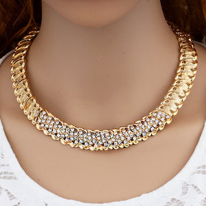 Dubai Women Gold Color Romantic Design Jewelry Sets Necklace