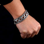 Steel Soldier Punk Wide Men Fashion Bracelet Bangle