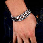 Steel Soldier Punk Wide Men Fashion Bracelet Bangle