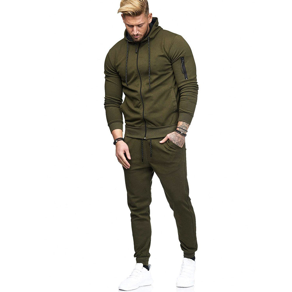 Zipper Sweatshirt Top Pants Sets Sports Suit