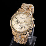 Women Crystal Rhinestone Fashion Luxury Gold Steel Quartz Wristwatches