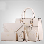 Women Fashion 5 Piece set Imitation Leather Purse Classic Messenger Shoulder Bag 6 Colors