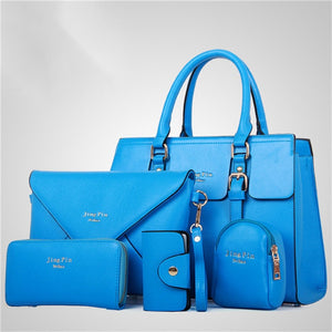 Women Fashion 5 Piece set Imitation Leather Purse Classic Messenger Shoulder Bag 6 Colors