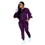 Two Piece Ruffles Pants Track Suits