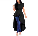 Plus Size Irregular Maxi Multilayer Ruffle Short Front Back Long Summer shirt/Dress