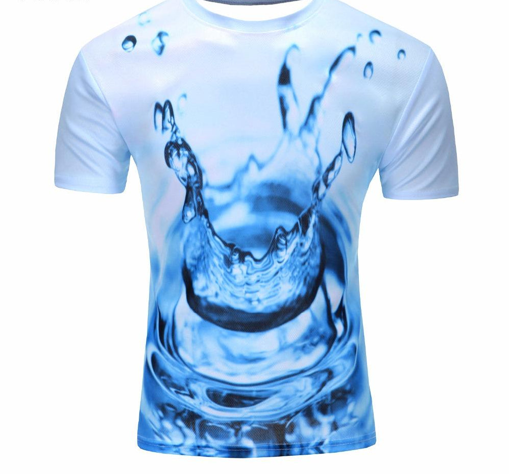 Water Drop Mobile 3D Print Short Sleeves Men t shirt