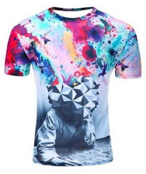 Water Drop Mobile 3D Print Short Sleeves Men t shirt