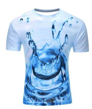 Water Drop Mobile 3D Print Short Sleeves Men t shirt