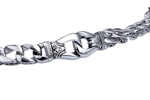 Mens Bracelet 316L Stainless Steel Silver Color Curved Curb Link Chain