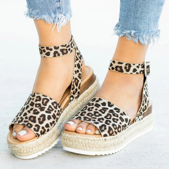 Women Solid Casual Fashion Ankle Strap Platform Sandals
