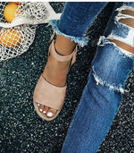 Women Solid Casual Fashion Ankle Strap Platform Sandals