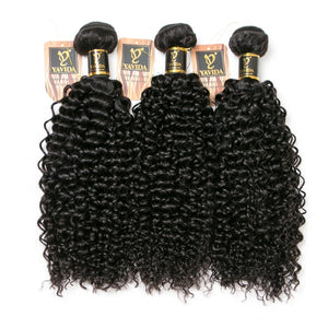 Women Curly Kinky  Human Weaving Hair Bundles Natural Color 1/3/4 Pieces Hair Bundles