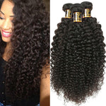 Women Curly Kinky  Human Weaving Hair Bundles Natural Color 1/3/4 Pieces Hair Bundles