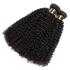 Women Curly Kinky  Human Weaving Hair Bundles Natural Color 1/3/4 Pieces Hair Bundles