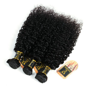 Women Curly Kinky  Human Weaving Hair Bundles Natural Color 1/3/4 Pieces Hair Bundles