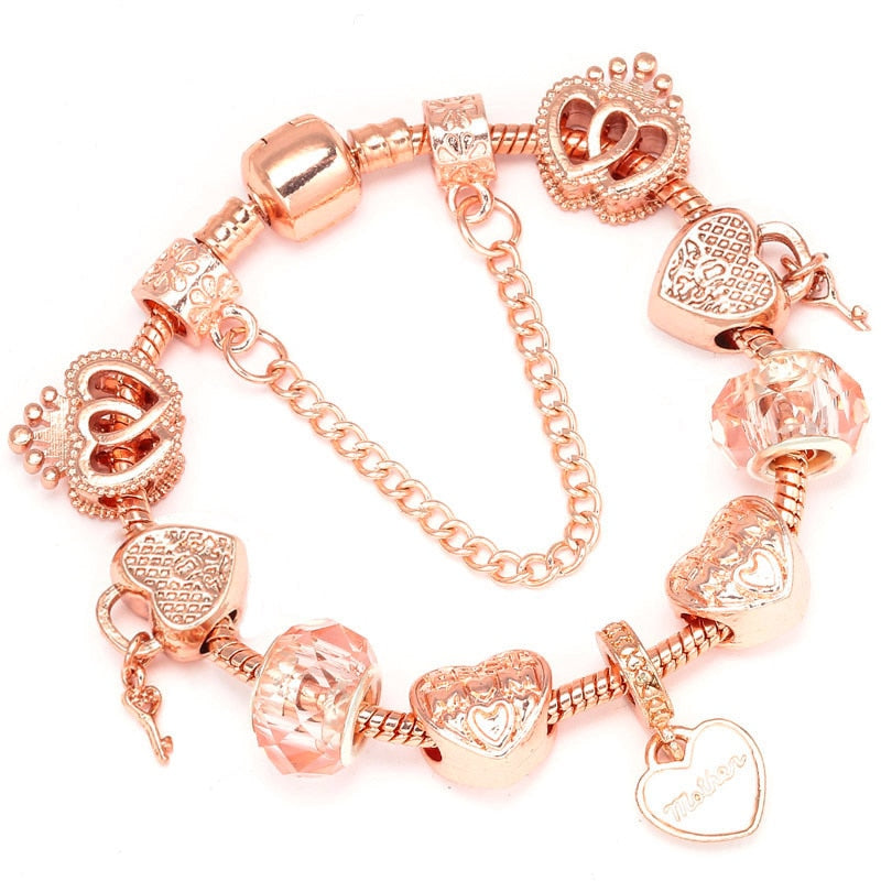 Luxury Women Rose Gold Crystal Bracelet & Bangle