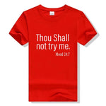 Thou Shall Not Try Me Shirt Cotton Graphic Tees for Women