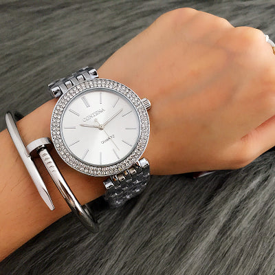 Silver Women Luxury Bracelet Watch