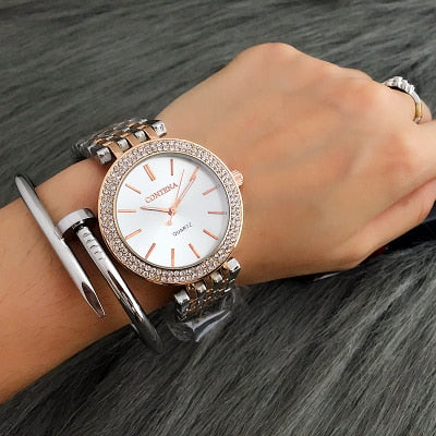 Silver Women Luxury Bracelet Watch